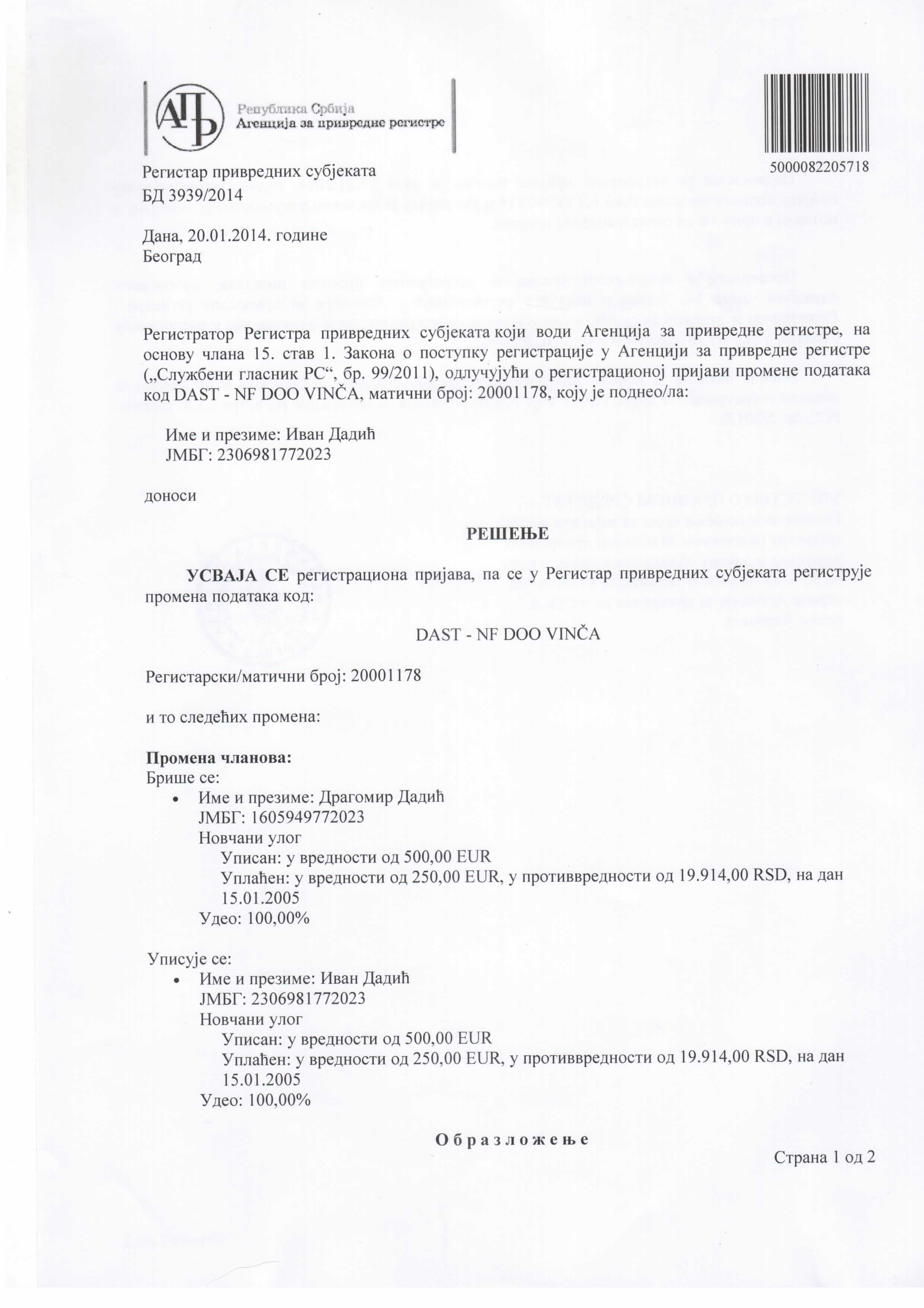 Registracija u Agenciji za privredne registre